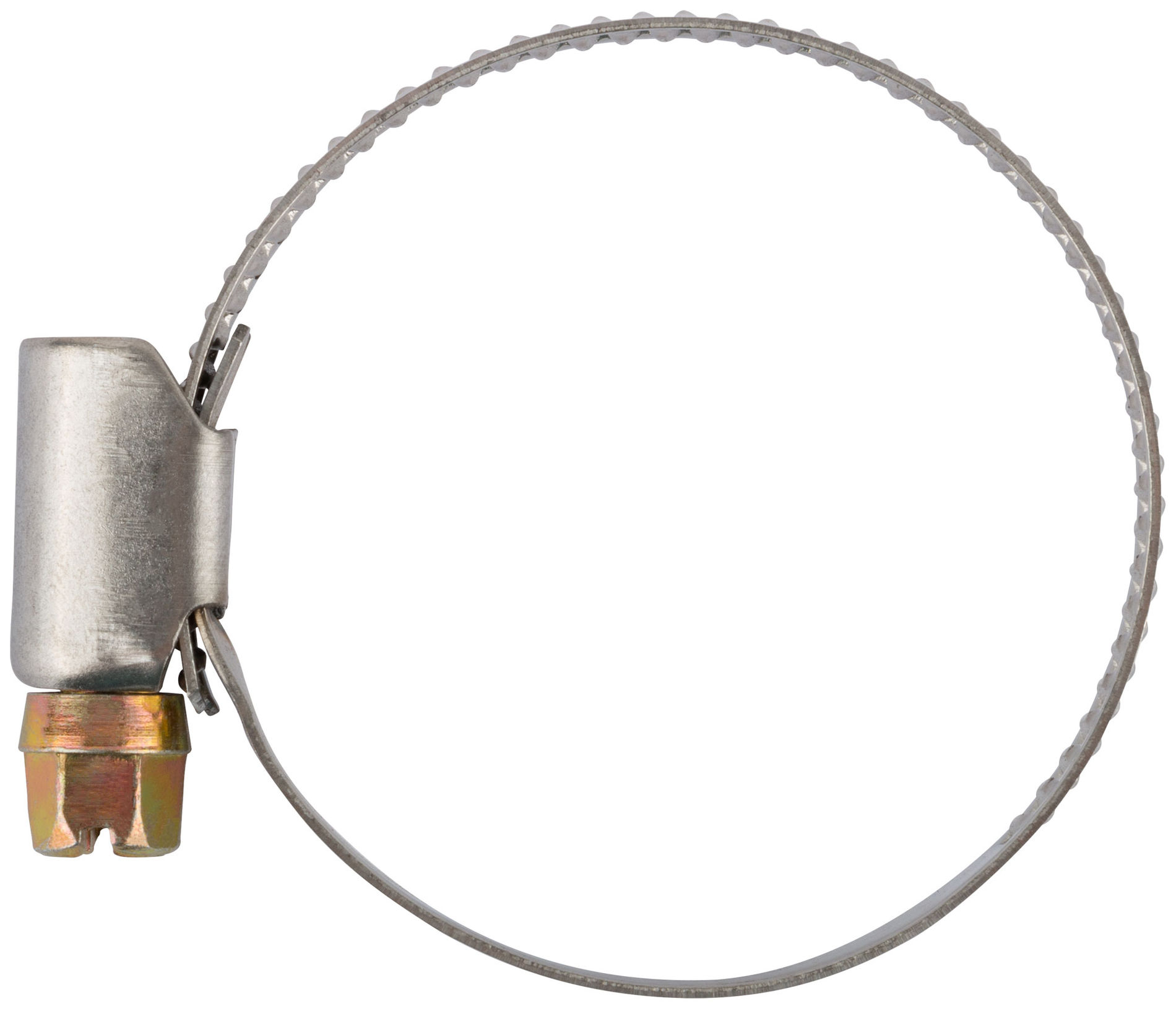 Хомут обжимной (нержавеющая сталь со сваркой) 26-44 мм (64282)