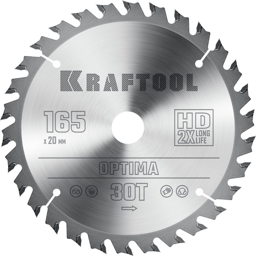 Пильный диск по дереву Optima, 165 х 20 мм, 30Т KRAFTOOL 36951-165-20