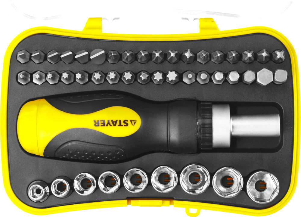 Отвертка реверсивная с насадками 46 предм. Compact-46 STAYER 25084-H46