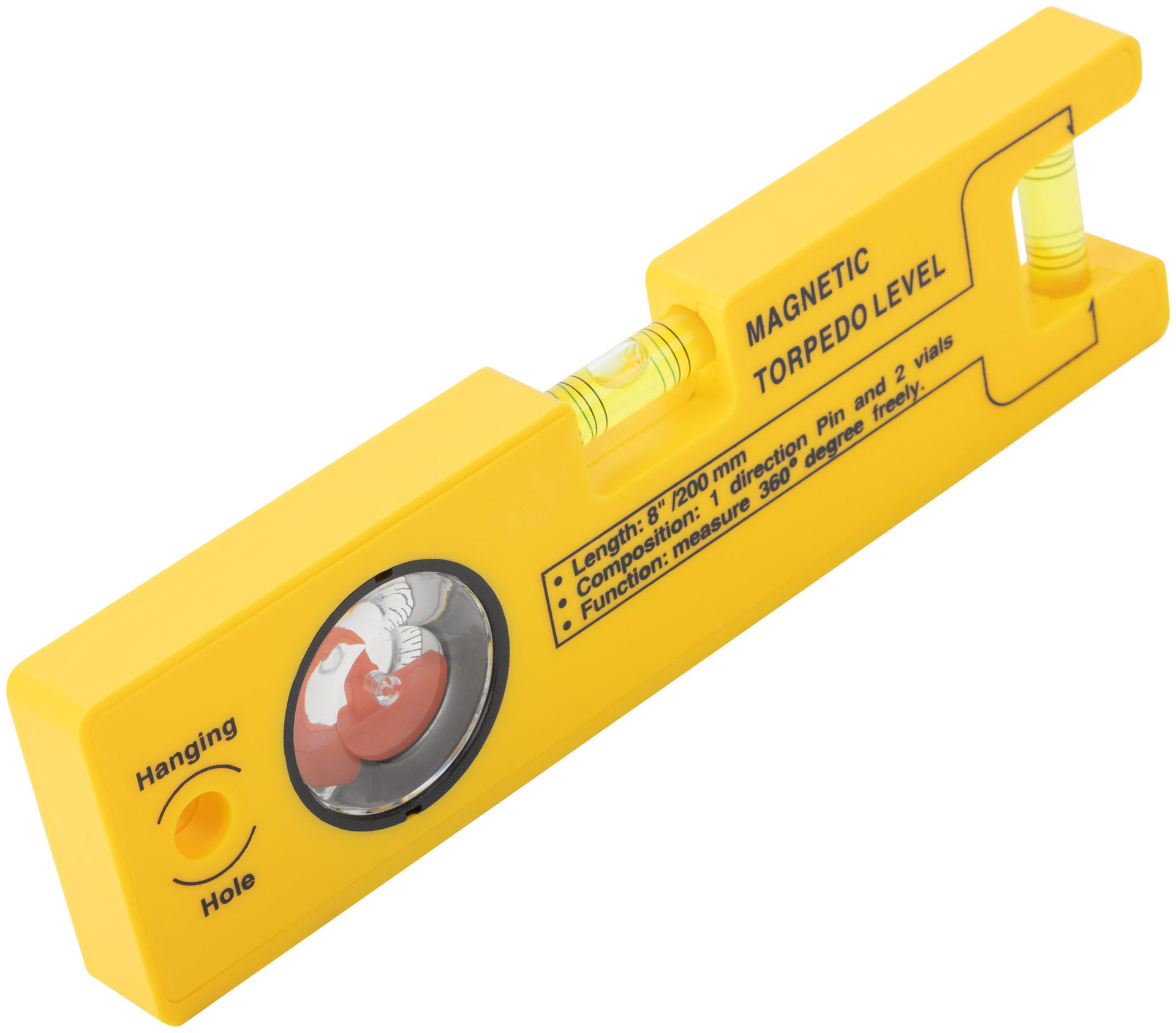 Уровень Мини пластиковый с угломером 200 мм (18603)