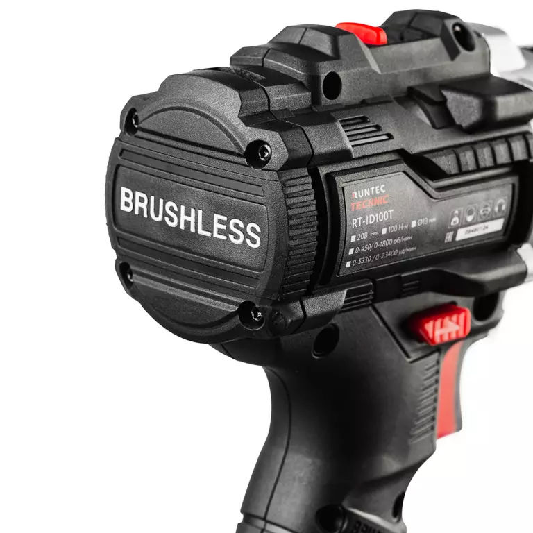 Дрель-шуруповерт ударная аккумуляторная RUNTEC TECHNIC 13 мм 20В 2*4Ач 100Нм RUNTEC RT-ID100T