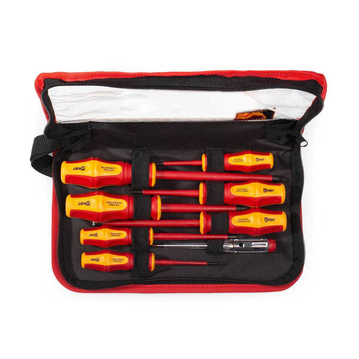 Набор диэлектрических отверток НИО-08-S серия ПРОФИ (КВТ) (87130)