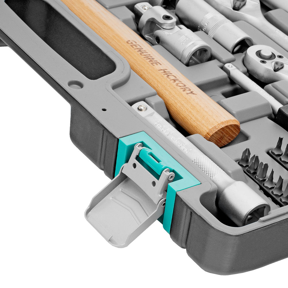 Набор инструментов, 1/2, 1/4, CrV, пластиковый кейс 76 предметов Stels