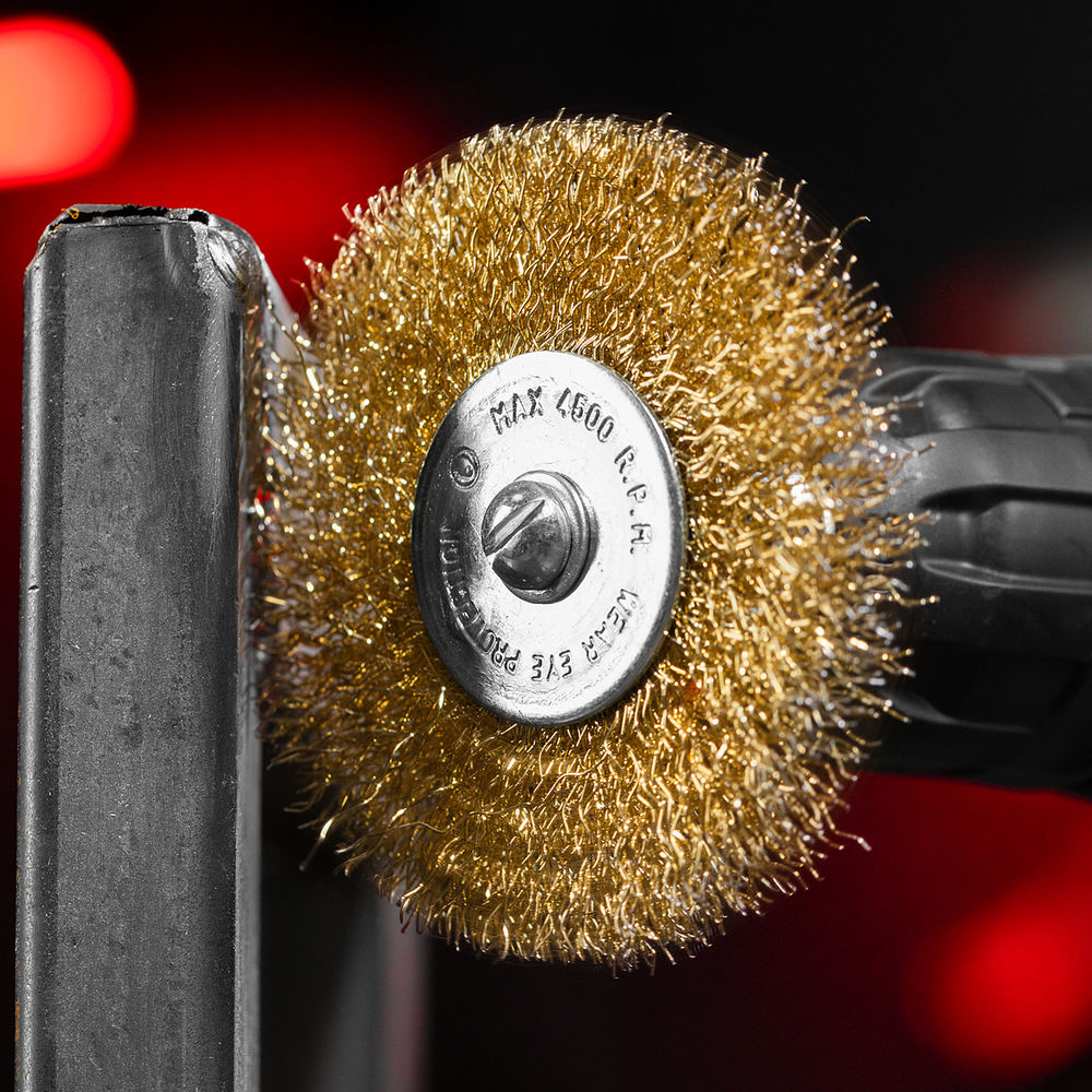 Набор щеток для дрели, 3 шт, 3 плоские, 50-63-75 мм, со шпильками, металлические Matrix (74490)