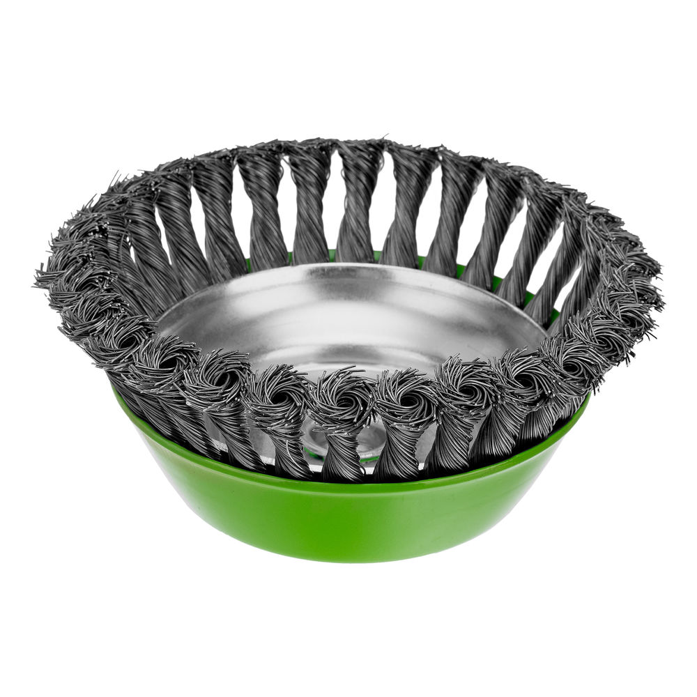 Щетка для УШМ, 150 мм, М14, чашка, крученая проволока 0.5 мм Сибртех (746297)