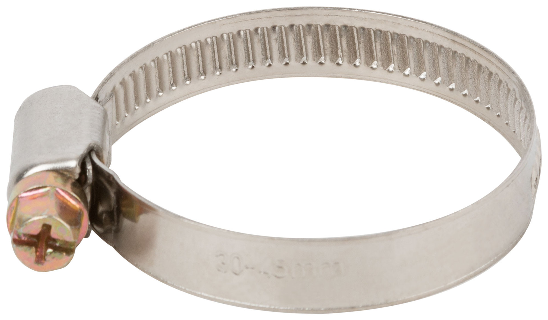 Хомут обжимной (нержавеющая сталь со сваркой) 30-45 мм (64283)