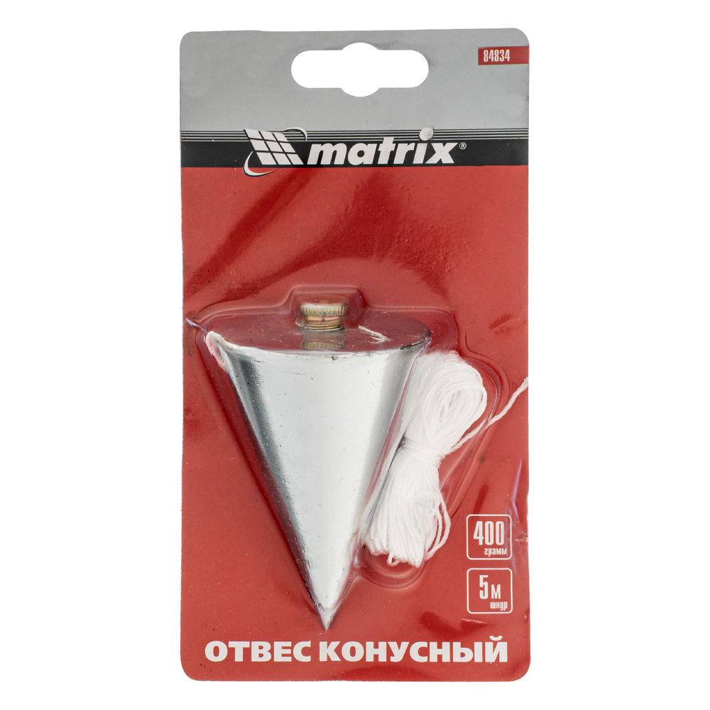 Отвес конусный, 400 г, шнур 5 м Matrix (84834)