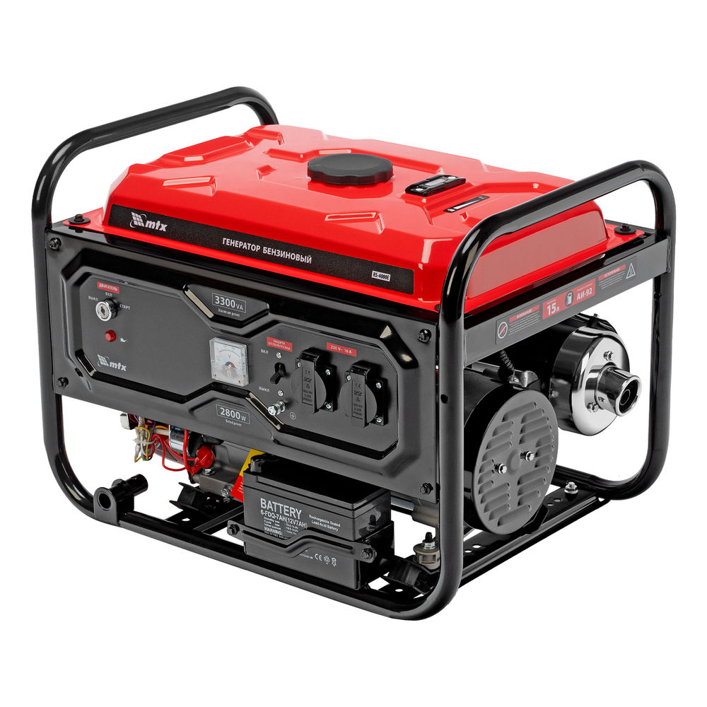 Генератор бензиновый RS-4000E, 3,3 кВт, 230В, электростартер MTX (946125)