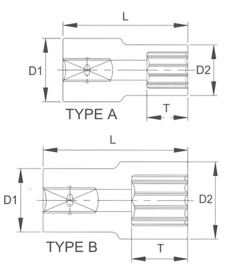 Головка торцевая spline 9 мм 3/8 Licota P3009