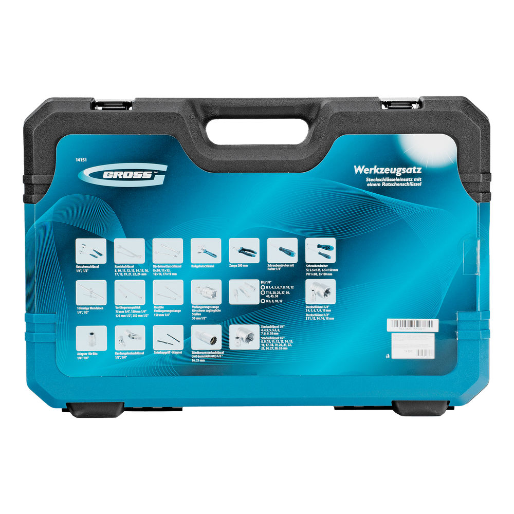 Набор инструментов, 1/4, 1/2, CrV, 120 зубьев, 101 предмет Gross