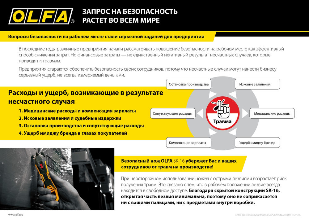 Лезвие SK-16 для ножа, 10 шт OLFA OL-SKB-16/10