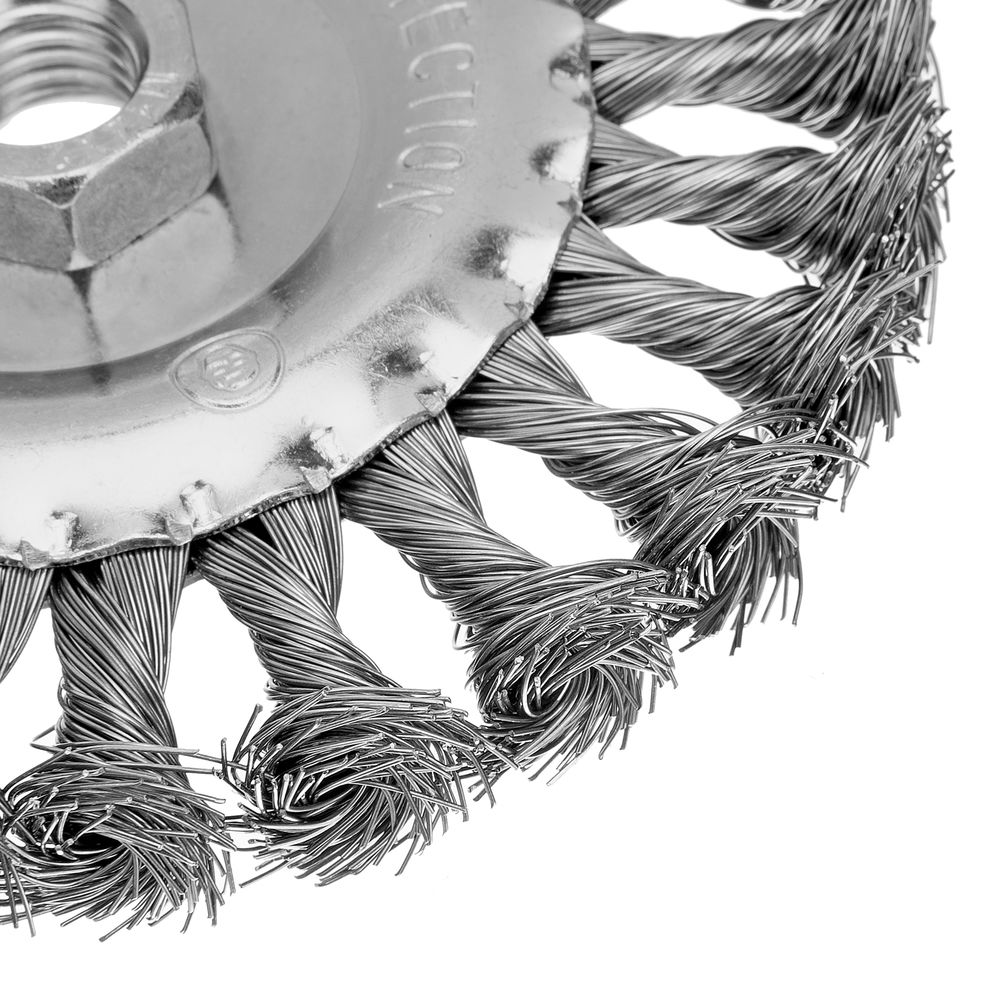 Щетка для УШМ 125 мм, М14, плоская, крученая проволока 0.35 мм Matrix (74633)