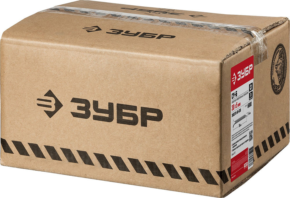 Саморез универсальный 30 x 5.0 мм, белый цинк, 6000 шт СУ-Б ЗУБР 300370-50-030