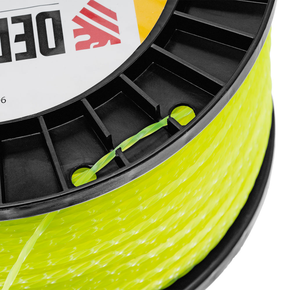 Леска для триммера витой квадрат, 2,0мм х 357м, на DIN катушке FLEX CORD Denzel (96297)