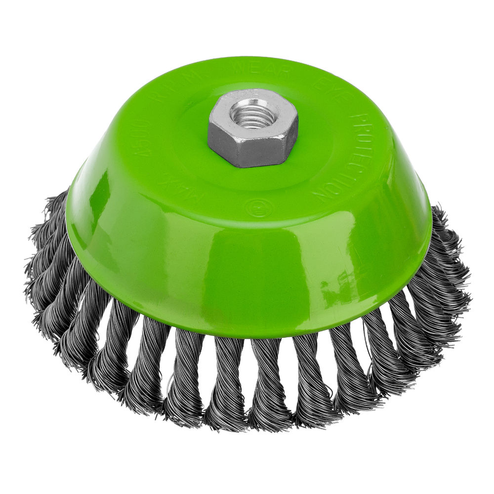 Щетка для УШМ, 150 мм, М14, чашка, крученая проволока 0.5 мм Сибртех (746297)