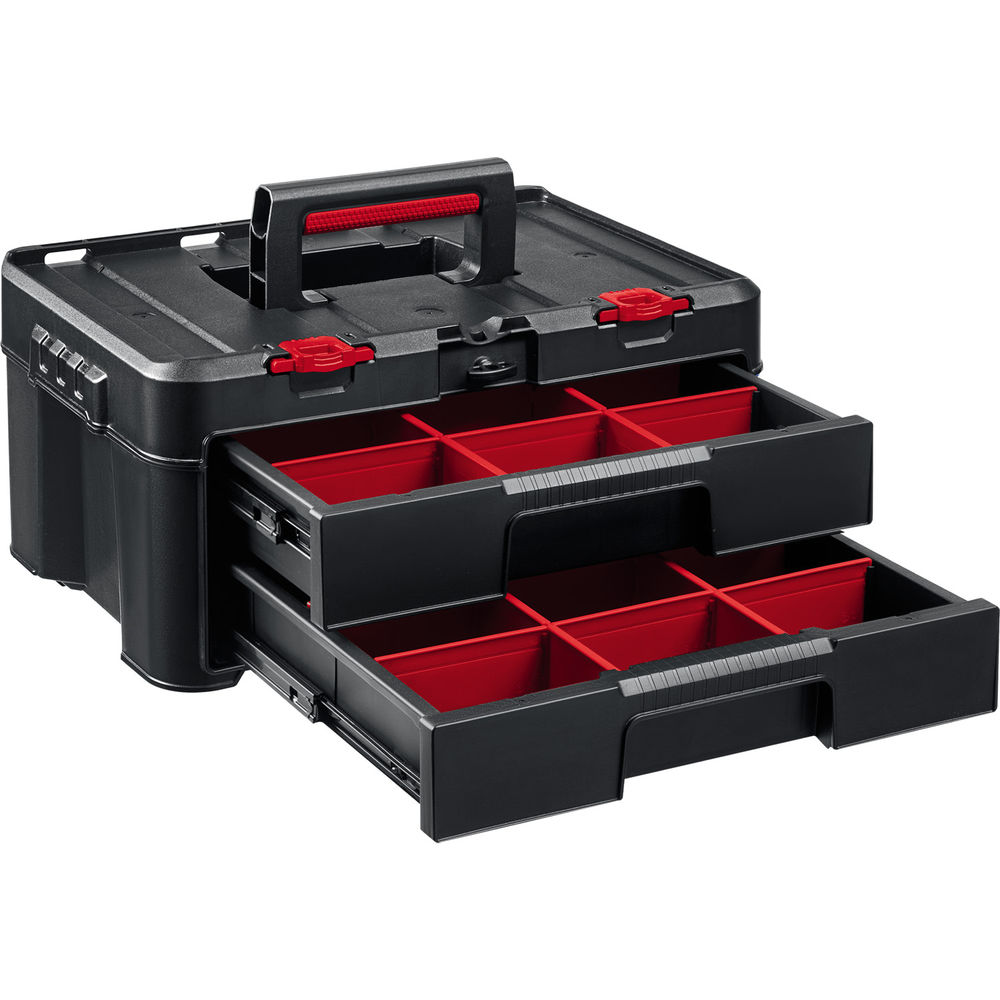 Ящик пластиковый 481 х 332 х 233 мм (19) с выдвижными полками STACKNROLL KETER 38407