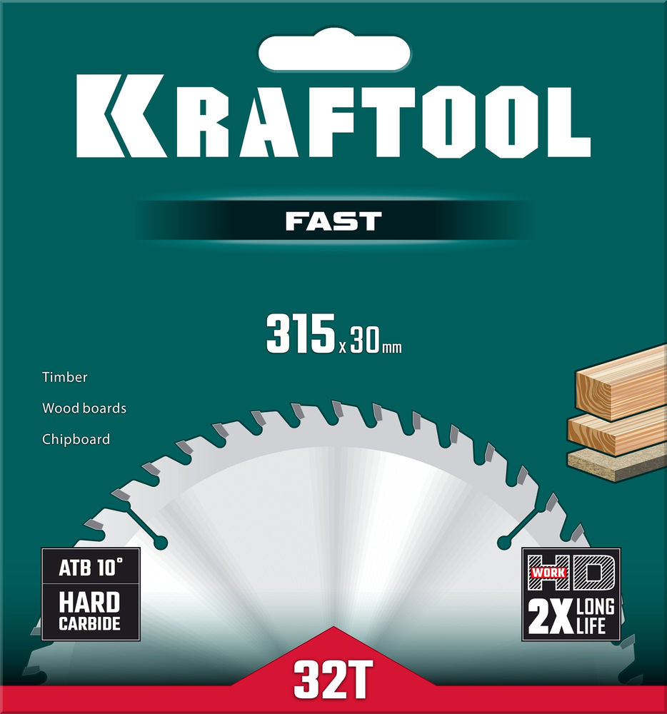 Пильный диск по дереву Fast, 315 х 30 мм, 32Т KRAFTOOL 36950-315-30