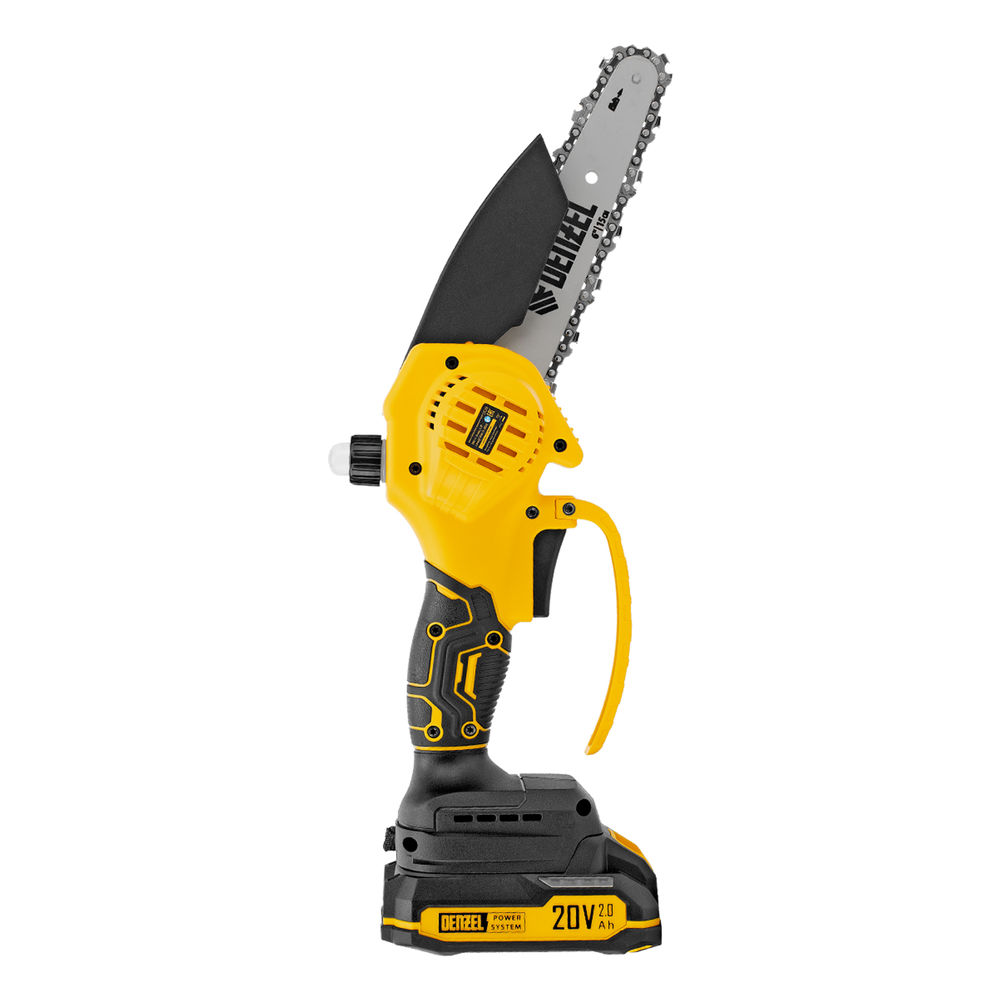 Цепная мини-пила аккумуляторная бесщет., CCS-150, шина 150 мм, Li-Ion, 20 В Denzel (58650)