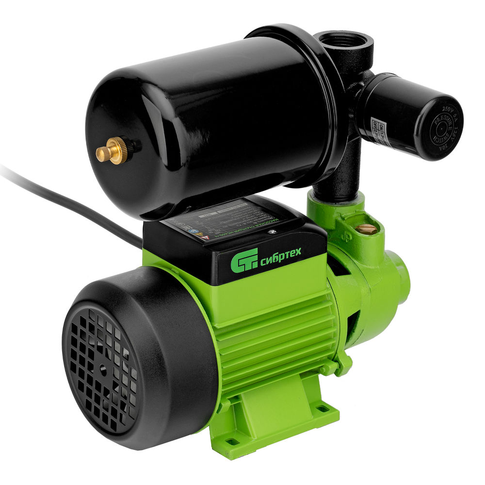 Насосная станция НС400-Ч, 400 Вт, напор 32 м, 2100 л/ч, ресивер 2 л Сибртех (97246)