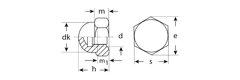 Колпачковая гайка M12, цинк, 5 кг ЗУБР DIN 1587 303680-12