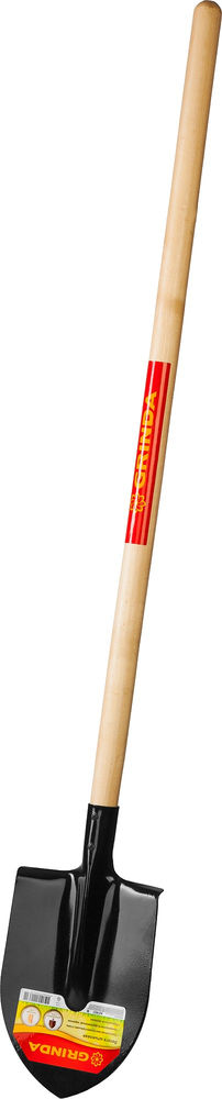 Лопата штыковая 285 х 205 х 1400 мм, полотно 1.6 мм, закалено, деревянный черенок высш. сорт GRINDA 421821