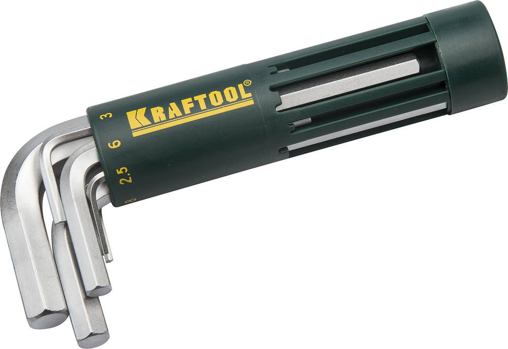 Набор ключей имбусовых коротких, 8 шт KRAFTOOL 27430-1