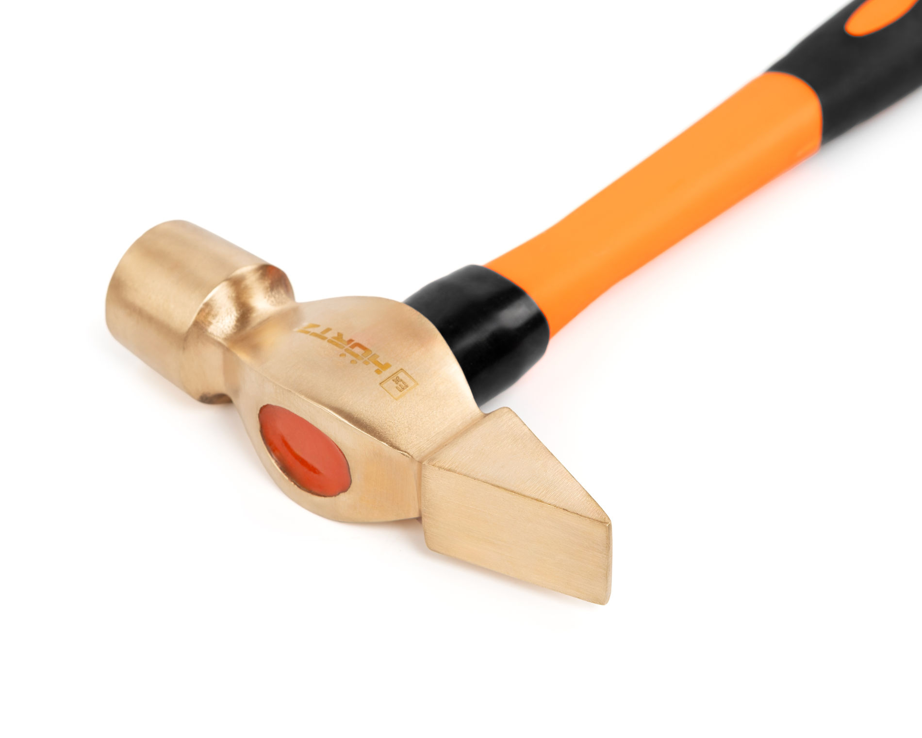 Молоток с поперечным кр.бойком 0,9 кг BeCu рукоятка фибергласс, искробезопасный 189B-1004, HORTZ