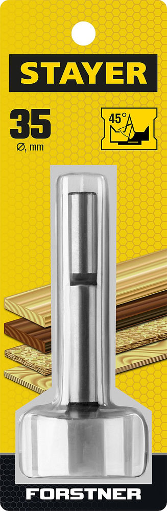 Сверло Форстнера по дереву 35 мм, ДСП Forstner STAYER 29985-35