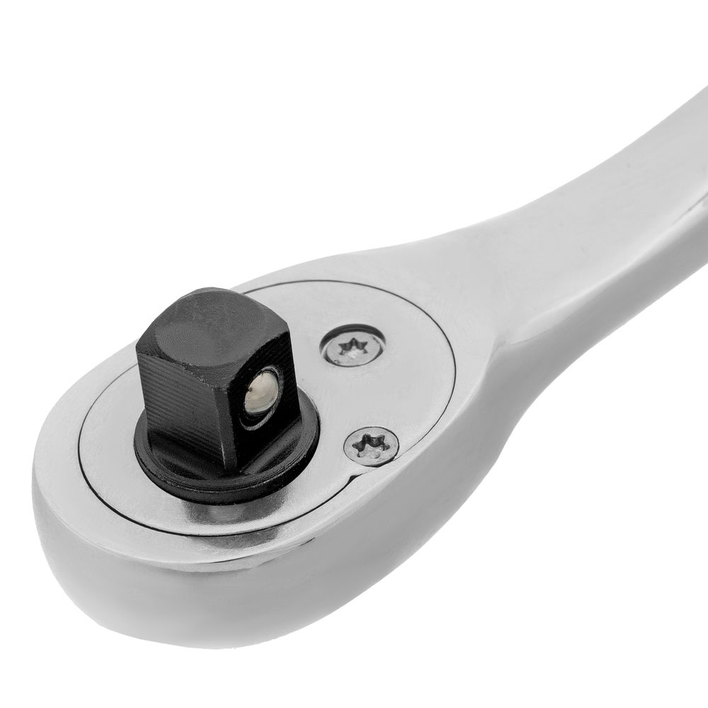 Ключ-трещотка 3/8, CrV, 90 зубьев, усиленный, хром Gross