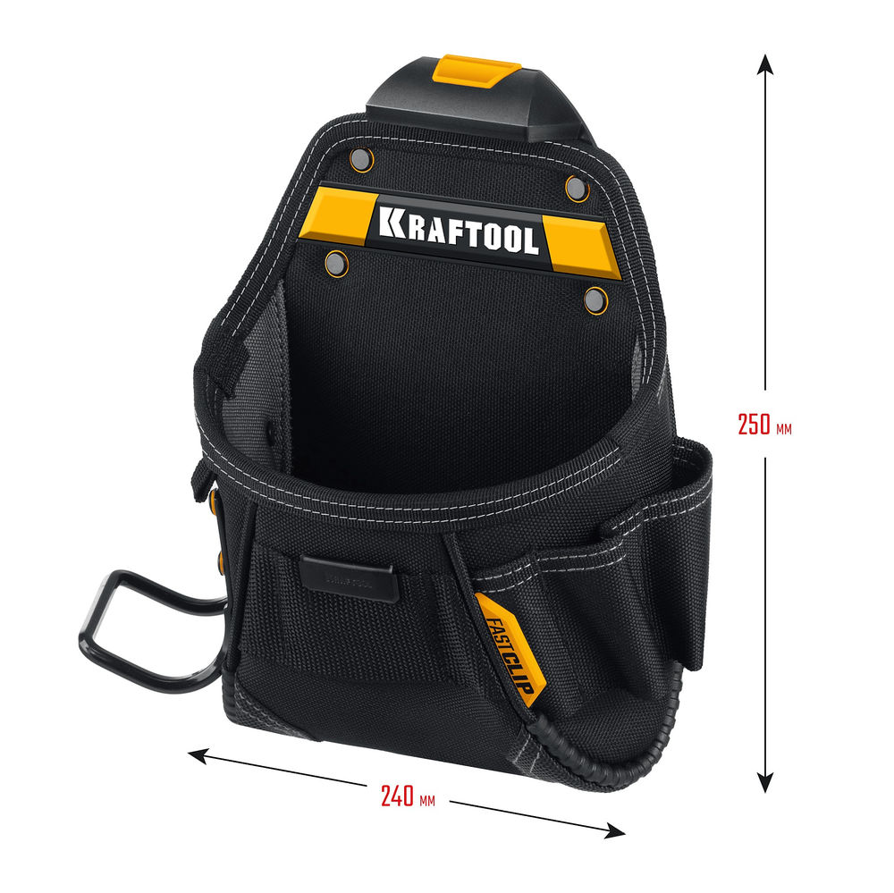Сумка поясная 240 х 250 мм с быстросъёмным креплением FastClip KP-6 KRAFTOOL 38775