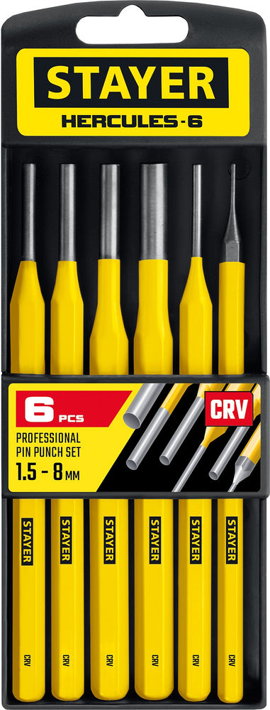 Набор выколоток Hercules, 6 предметов, в пластиковом держателе STAYER Professional 21077-H6