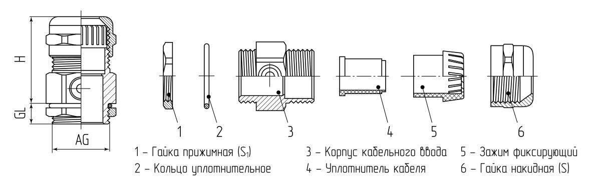 Ввод кабельный латунный вентилируемый ВК-ВМ-М20 (6-12 мм) (Fortisflex) (88245)