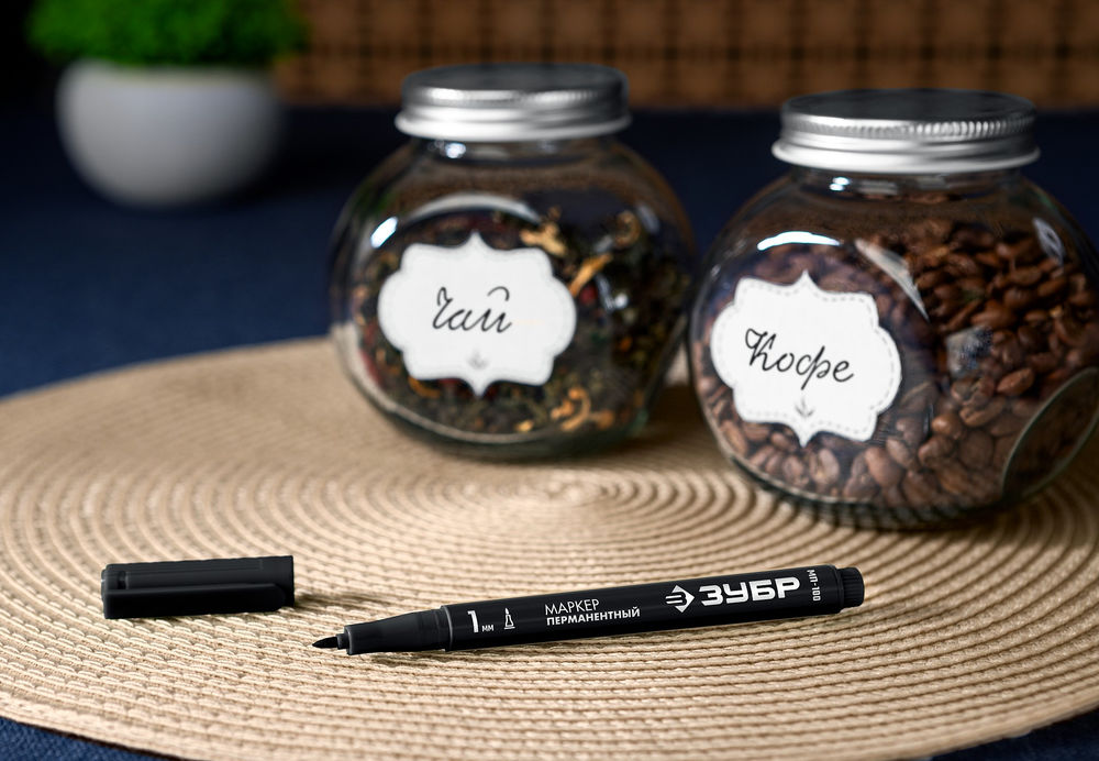 Перманентный маркер МП-100 черный, 1 мм ЗУБР 06320-2