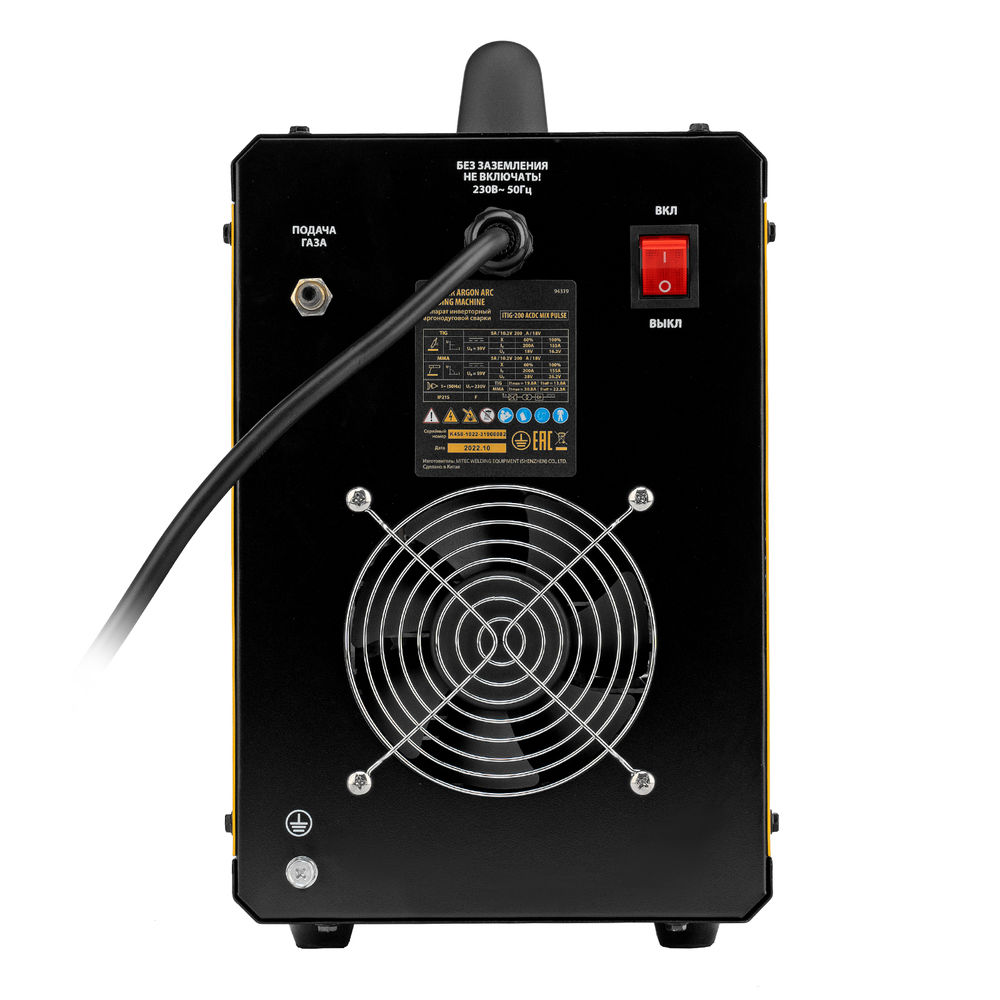 Аппарат инвертор. аргонодуговой сварки ITIG-200 ACDC Mix Pulse, 200 А, ПВ 60% Denzel (94319)