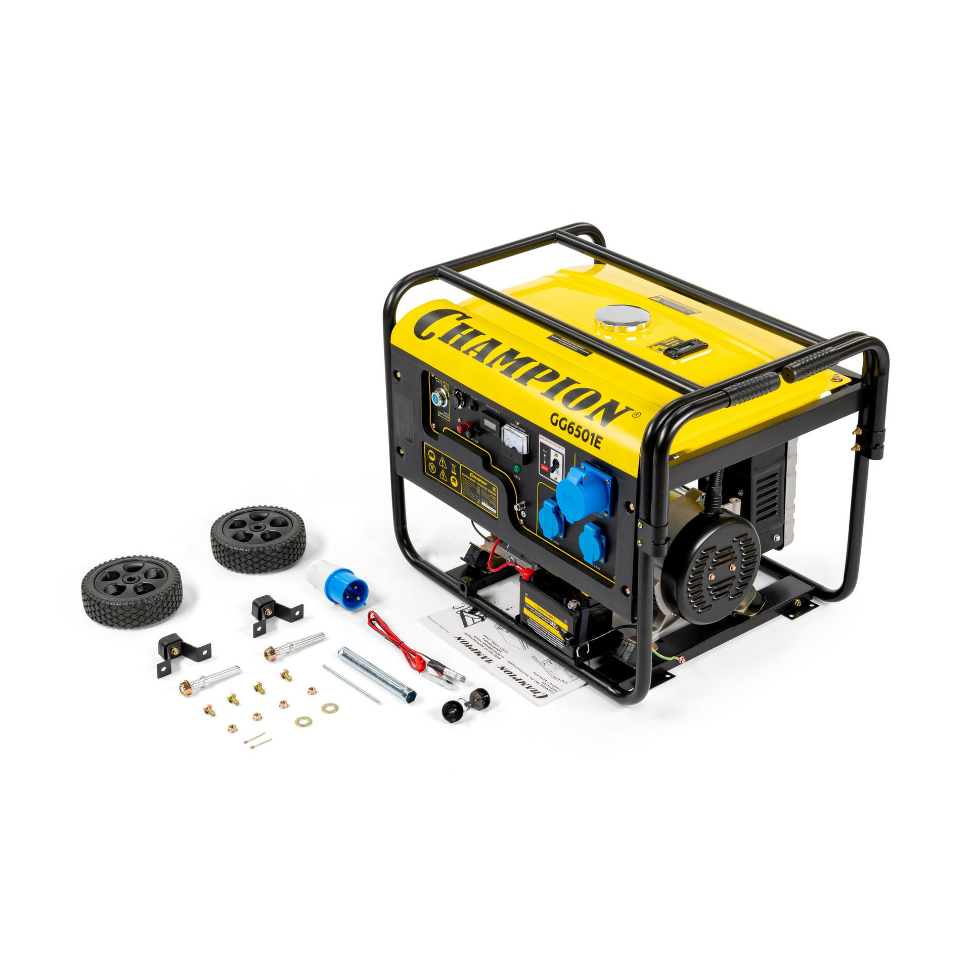 Генератор CHAMPION GG6501E+ATS (5/5,5кВт 15лс 25л 12В 81,5кг эл. стартер,счетчик) (GG6501E)