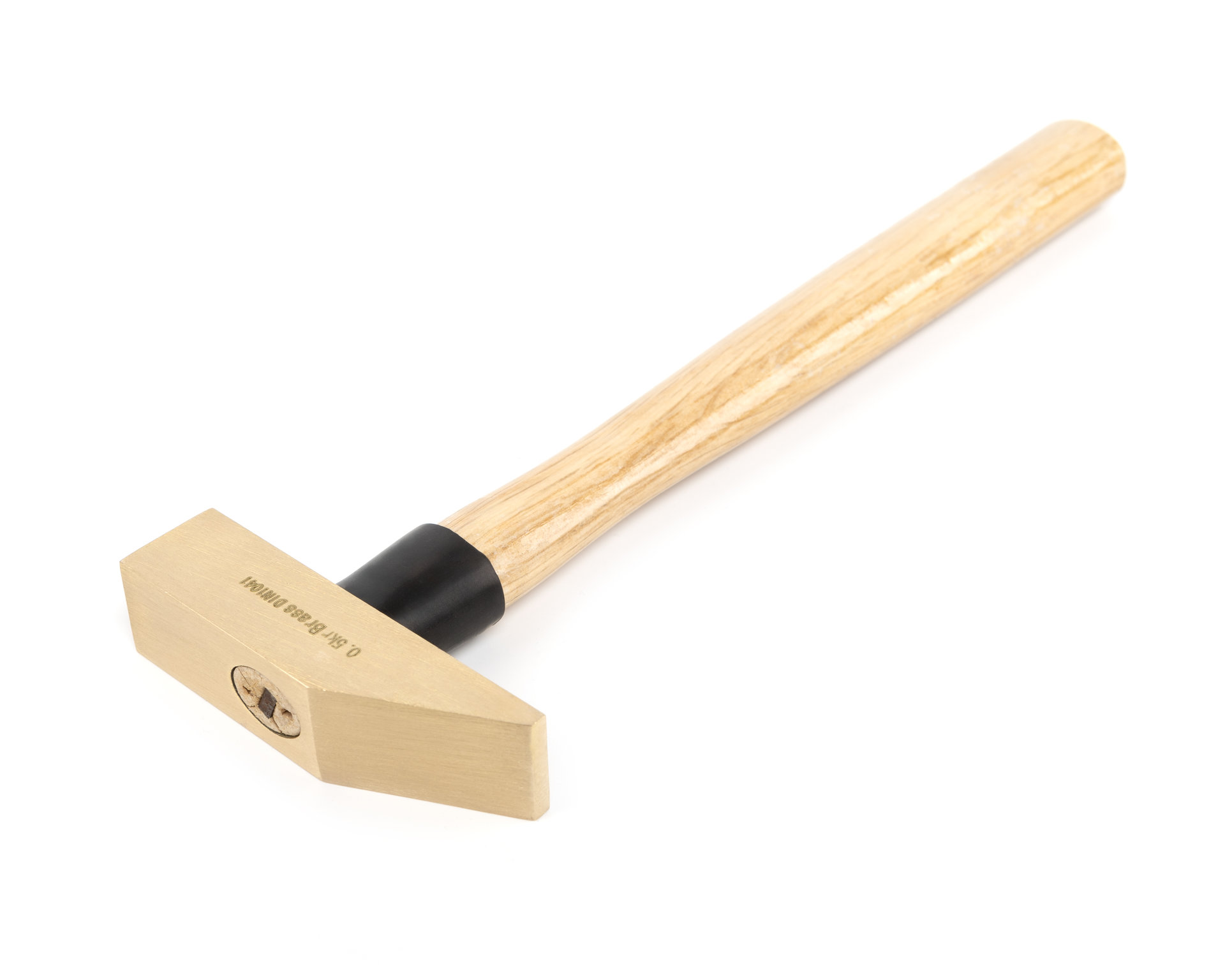 Молоток слесарный квадратный боек 0,5 кг латунь рукоятка дерево искробезопасный, HORTZ