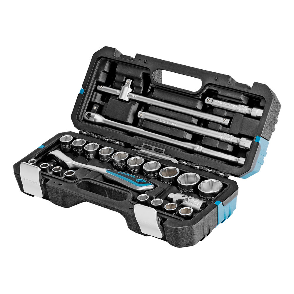 Набор инструментов, 1/2, CrV, 120 зубьев, 24 предмета Gross