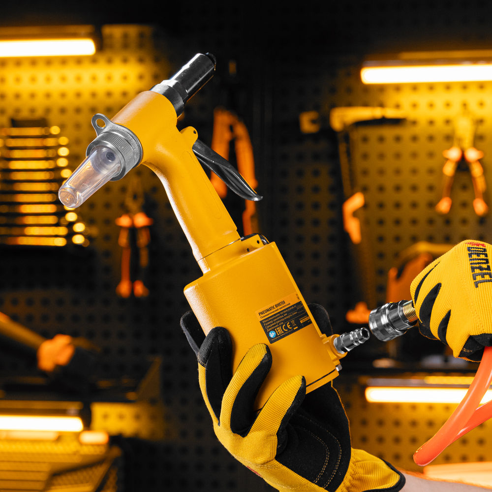 Пневматический заклепочник PR4, 2,4-4,8 мм Denzel (57479)