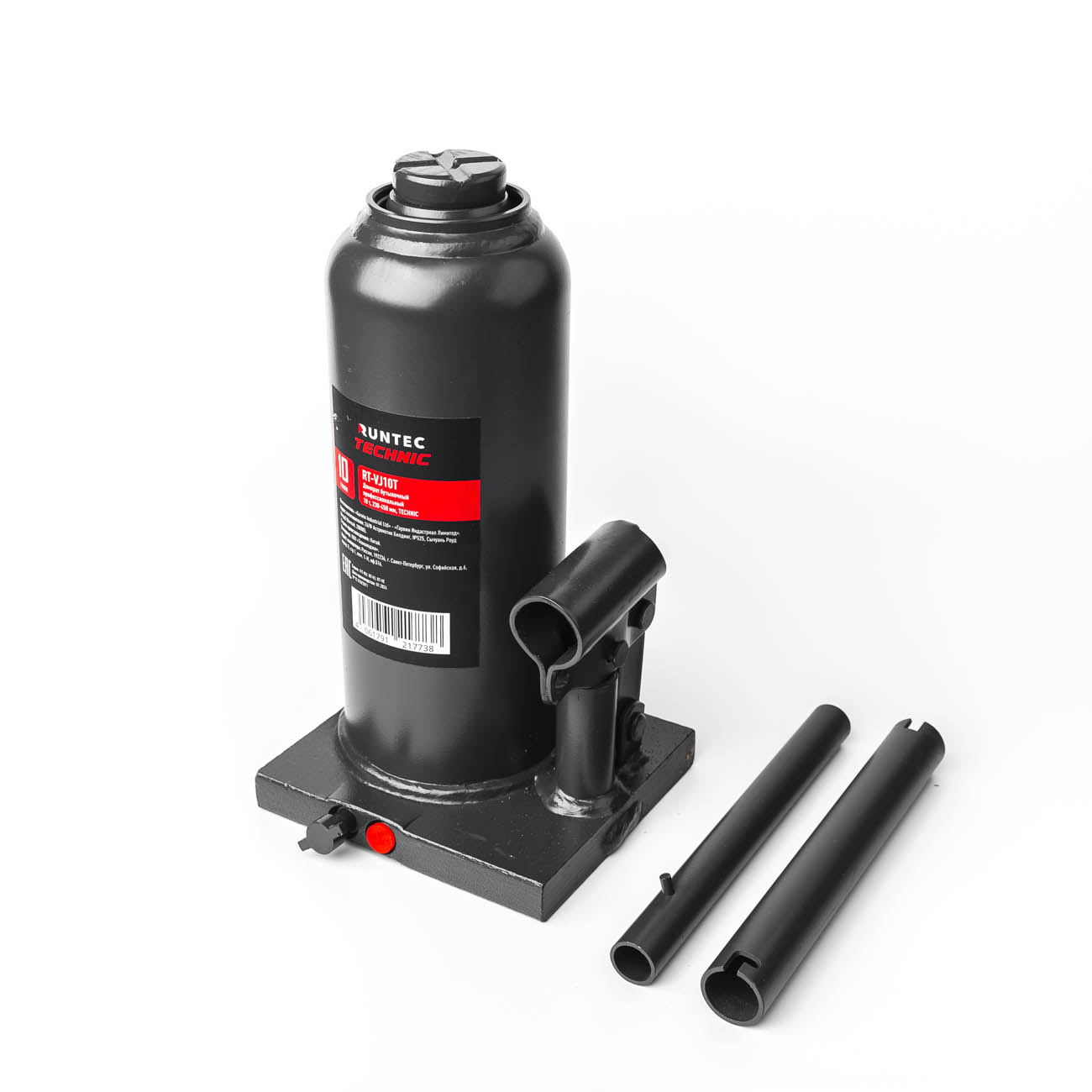 Домкрат бутылочный профессиональный 10 т, 230-450 мм TECHNIC RUNTEC RT-VJ10T