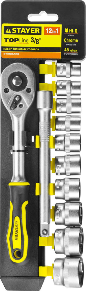 Набор торцовых головок 12 предм., (3/8) RSS 12M STAYER 27752-H12