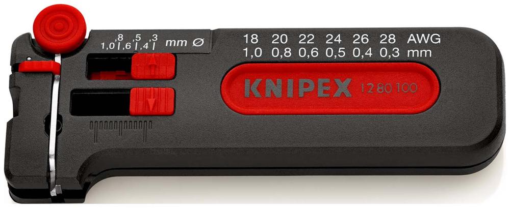 Мини-стриппер для тонких медных кабелей, O 0.3-1.0 мм AWG 28-18, SB (KN-1280100SB)