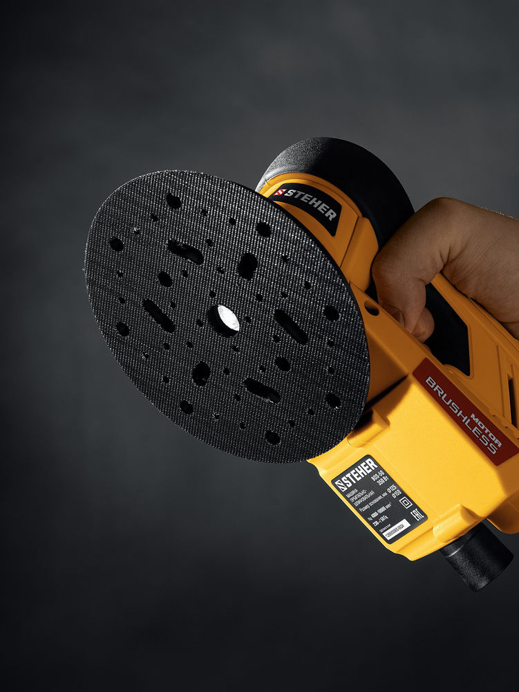 Машина орбитально-шлифовальная бесщеточная d125 / d150 мм, 5.0 мм, 350 Вт, кейс BOS-50 Duo STEHER BOS-50