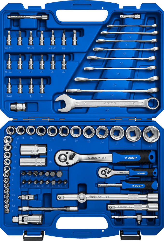 Универсальный набор инструмента 82 предм. А-82 (1/2 + 1/4) Профессионал ЗУБР 27635-H82