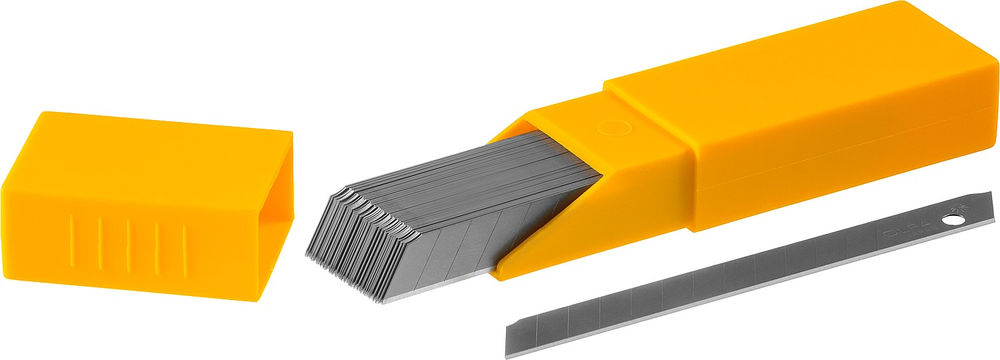 Сегментированные лезвия 9 мм, 50 шт, в пластиковом кейсе + блистер OLFA OL-AB-50B