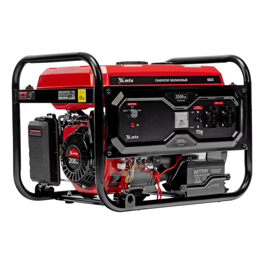 Генератор бензиновый RS-4000E, 3,3 кВт, 230В, электростартер MTX (946125)