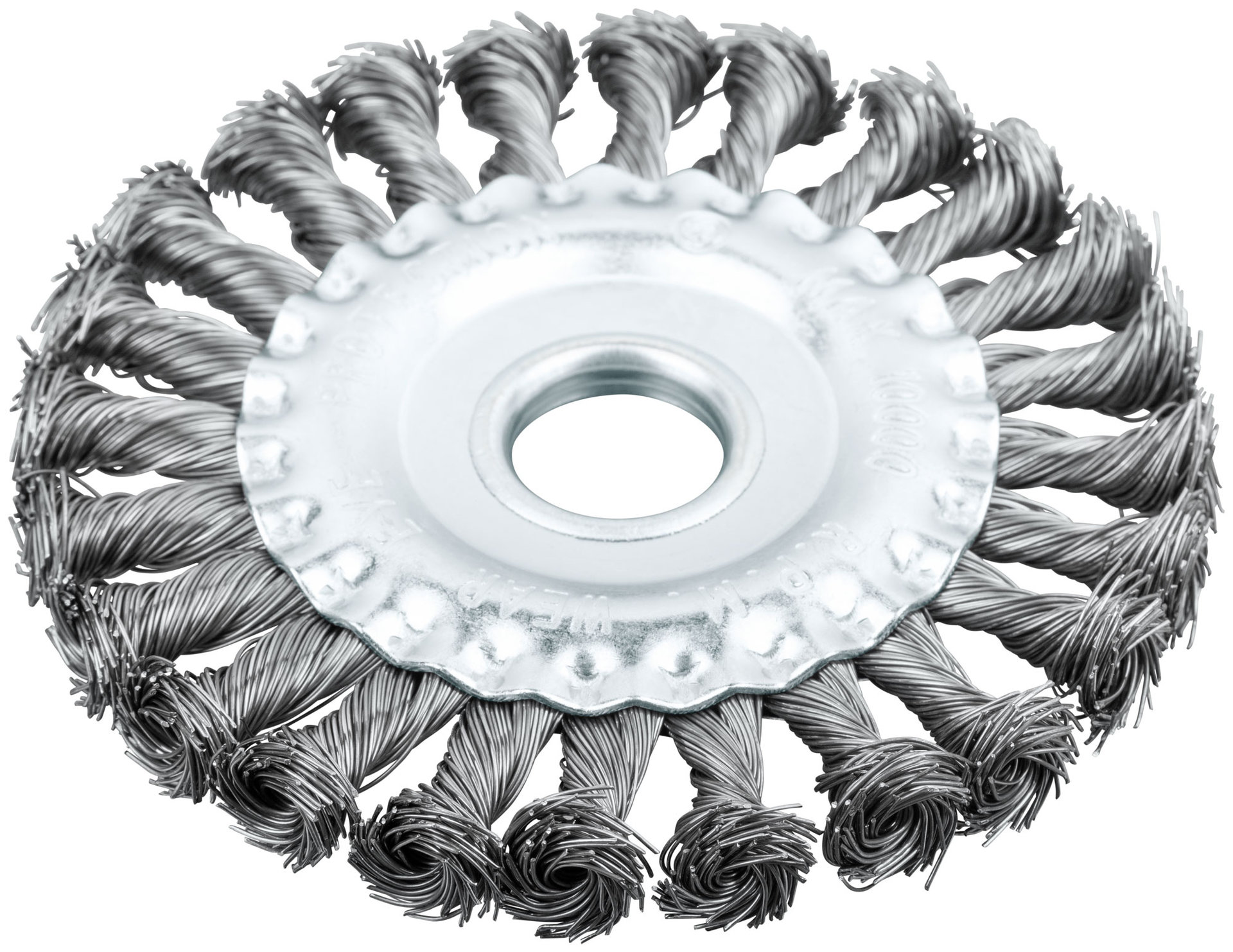 Корщетка-колесо, посадочный диаметр 22,2 мм, стальная витая проволока 125 мм (39103)