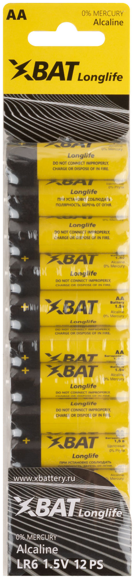 Батарейка щелочная, 1.5 В, тип АА, 12 шт. (LR6-12B)
