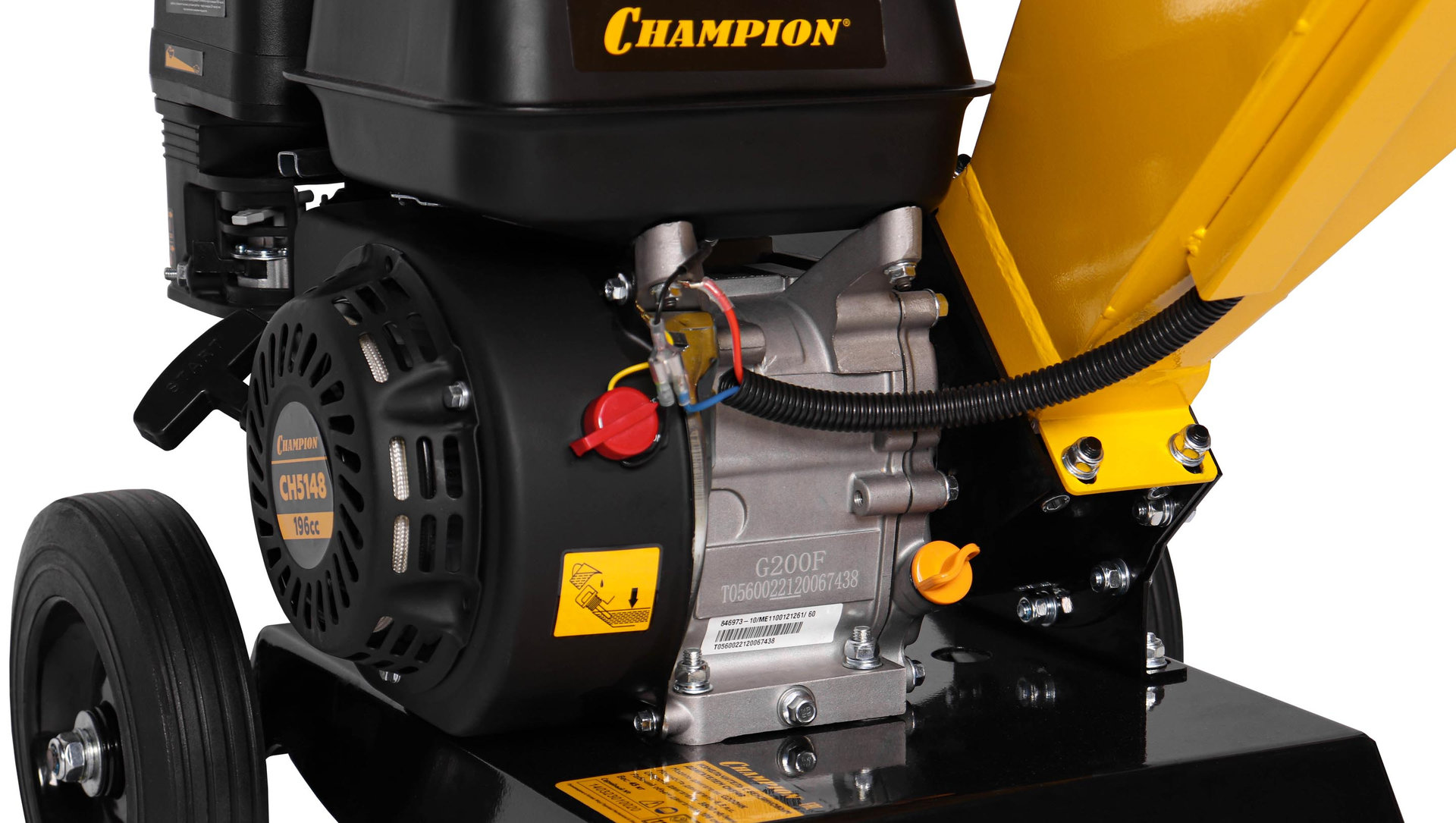 Измельчитель бензиновый PRO 4,8 кВт 196см? 40мм 45кг колеса CHAMPION CH5148