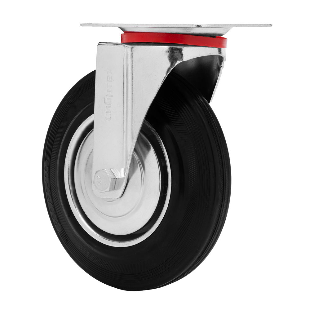 Колесо поворотное D 200 мм, крепление платформенное Сибртех (68718)