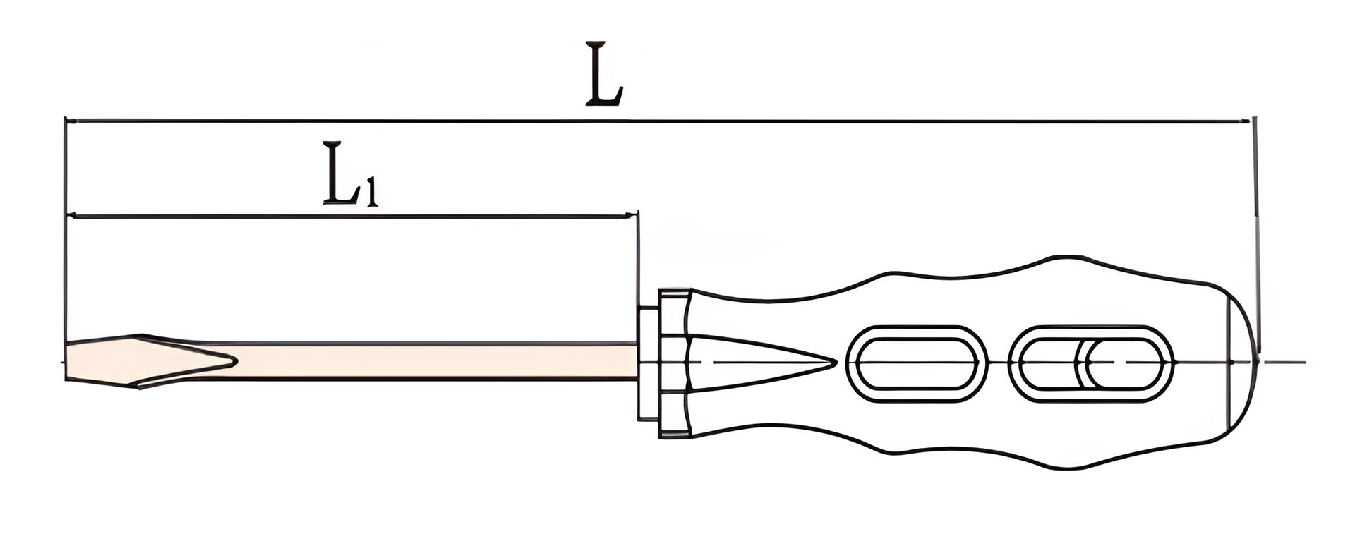 Отвертка шлицевая SL 4х100 (общ.184мм) искробезопасный сплав BeCu 260-1012, HORTZ